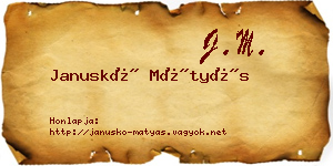 Januskó Mátyás névjegykártya
