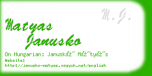 matyas janusko business card